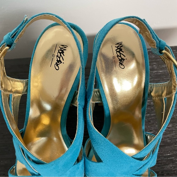 Mossimo Petene Turquoise Platform Chunky Heel Sandals 7M - Picture 4 of 9